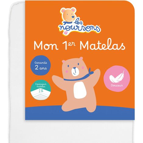 Matelas bébé 60x120 cm – Réversible – OekoTex® – Épaisseur 10 cm – Fabrication française sans traitement chimique – Les Noursons (1/5)