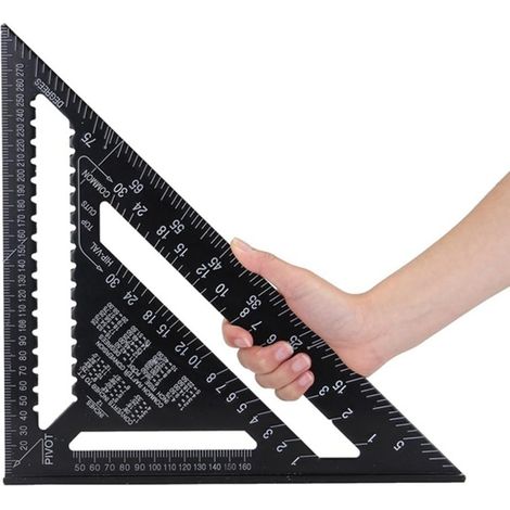 Outil de menuisier carré en aluminium avec finition en oxyde noir - 30,5 cm