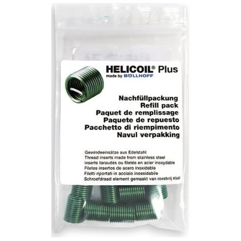 Sachet Réassort de 10 HELICOIL® + Free Running M12 Pas 150 Inox