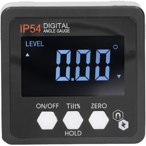 Inclinomètre numérique, rapporteur électronique magnétique étanche IP54, niveau à bulle 4 x 90° (1/5)