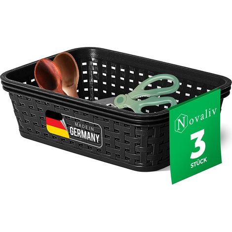 3x Novaliv Aufbewahrungsbox  3x Aufbewahrungskorb Rattan (1/5)