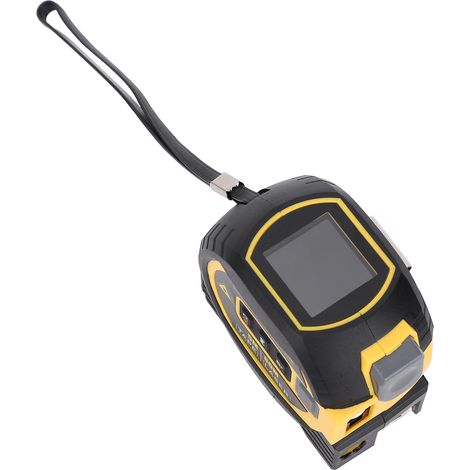 Mètre ruban laser 3 en 1 80 m, mesure laser 262 ft et ruban manuel 16,4 ft, annonce vocale, Pythagore, surface, volume, unités ft/inch/M, ligne croisée laser, outil jaune pour menuisier et chantier (1/5)