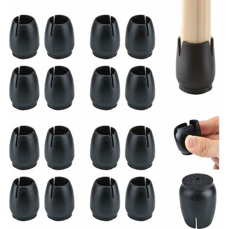16 Pièces Couvre-jambes de chaise, Silicone Chaise Casquettes Pieds,Embout de Chaise avec Coussinets en Feutre, Silicone Chaise Casquettes Pieds pour Jambes de Meubles Rondes, (1/5)