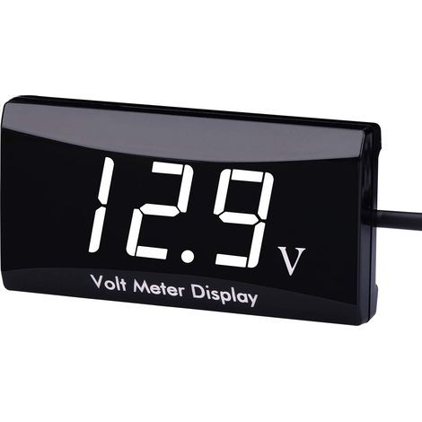 1 Digitales wasserdichtes Voltmeter DC 12 V LED-Anzeige für Auto und Motorrad Voltmeter Manometer (1/5)