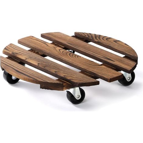 Porte Plante a roulettes, Support Plante Roulette Ø 300 mm, Supports de Pots de Fleurs à roulettes, Capacité de 100KG, Plateau a Roulette pour Extérieur à Intérieur (1/5)