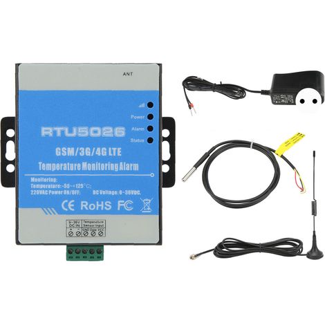 Alarme de température 12VDC GSM 3G 4G RTU métallique pour station solaire, observatoire météorologique, bibliothèque, prise EU 4GL‑E (1/5)