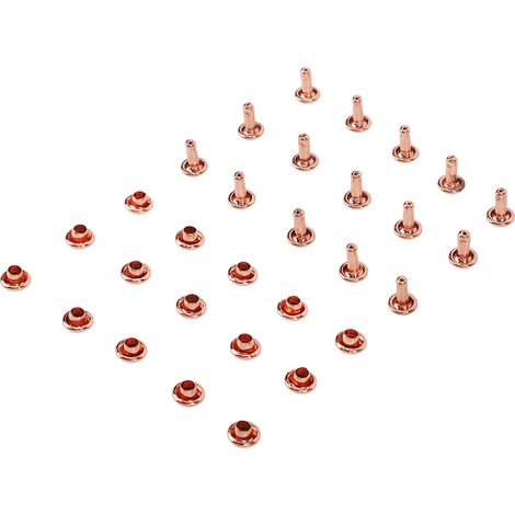 Rivets simples/doubles en or rose, rivets, clous décoratifs pour sacs, ceintures, chapeaux et vêtements, clous ronds, rivets Fe6x8s-010 (1/5)