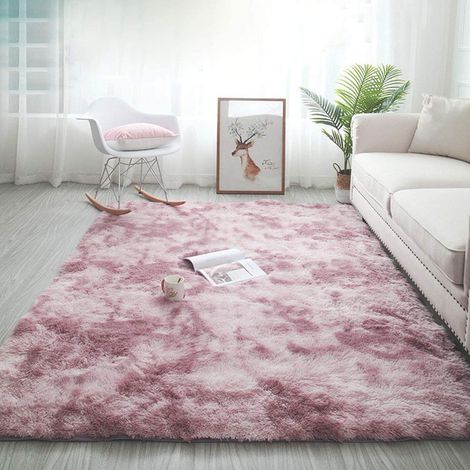 Tapis Shaggy Moelleux Grand 120x160 cm, Tapis de Sol Antidérapant pour Salon, Chambre et Couloir, Doux à Poils Longs, Tapis d'Intérieur Confortable pour Enfants (1/3)