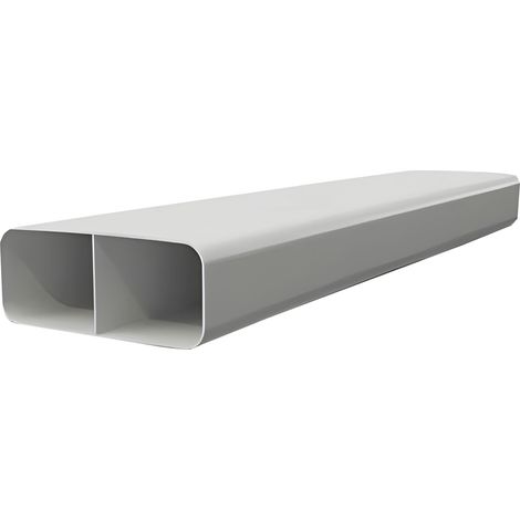 Optimairo N20005 Flachkanal Lüftungssystem Abluftkanal Luftführung, verlustarme Abluftführung, Kunststoff weiß, 222 x 89 x 1000 mm (1/3)
