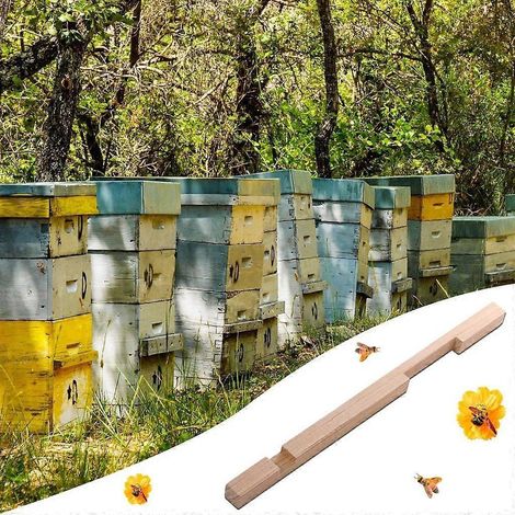Lot de 4 réducteurs d'entrée de ruche en bois pour l'apiculture (1/4)