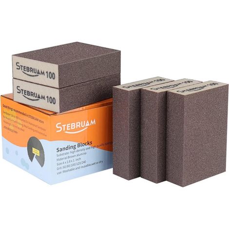 Schleifschwamm 5er grob mittel fein superfein Holz Metall 100 Körnung (1/5)