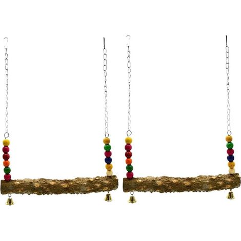 Swing de Poulet 2 pièces 12x18 Pouces perchoir de Poulet en Bois avec chaîne en métal Suspendue Robuste Jouets poulailler pour Poules Coq Accessoires poulailler (1/5)
