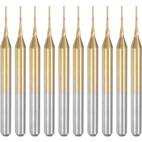 ALLIANDISFraises à graver en carbure de titane, 10 pièces, fraises CNC pour machine PCB, tige de 0,5 mm, revêtement en titane (1/4)