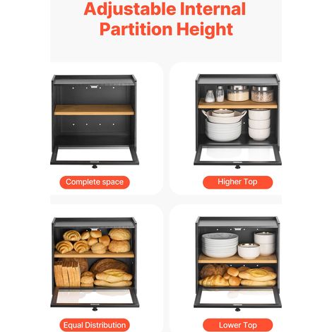 Boîte à Pain pour Comptoir de Cuisine à 2 Niveaux Récipient de (1/5)