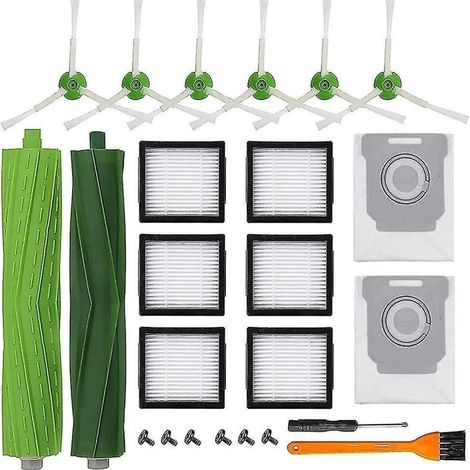 ALLIANDIS Remplacement pour robot J7 J7+ I3 I3+ I4 I6 I6+ I7 I7+ I8 I8+, brosses à rouleaux, brosses latérales, sacs à poussière