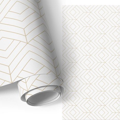 Möbel - Klebefolie - Möbelfolie - abwaschbare und selbstklebende Deko-Folie für Küche - Schrank -Tisch & Fensterbank - Geometrisches Design 50x100 cm
