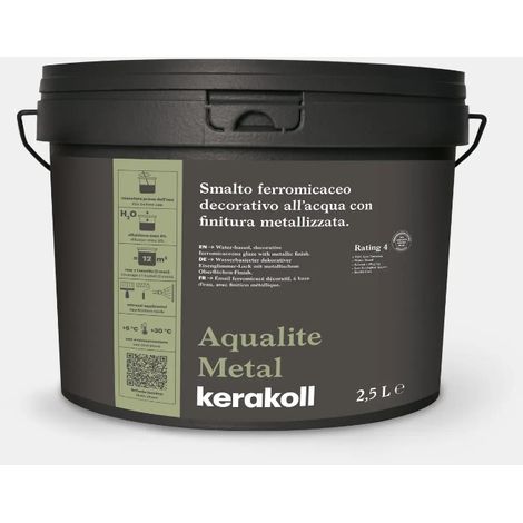 Aqalite metal grey smalto all’acqua finitura metallizzata 2,5 lt grigio