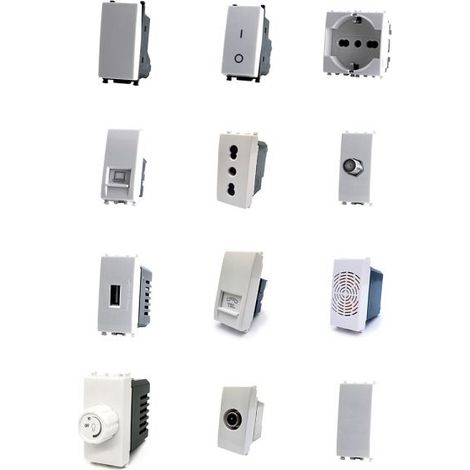 Mapam Serie elettrica frutti compatibili serie Vimar Plana (GEM) Supporto 2 Moduli
