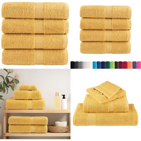 Premium Gästetücher SOLUND 4 Stk. Gold 30x50 cm 600 g/m² - Badetuch - Handtuch (1/5)