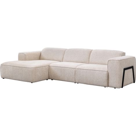 Divano angolare angolo a sinistra in tessuto melange Beige - TEJAMI (1/5)