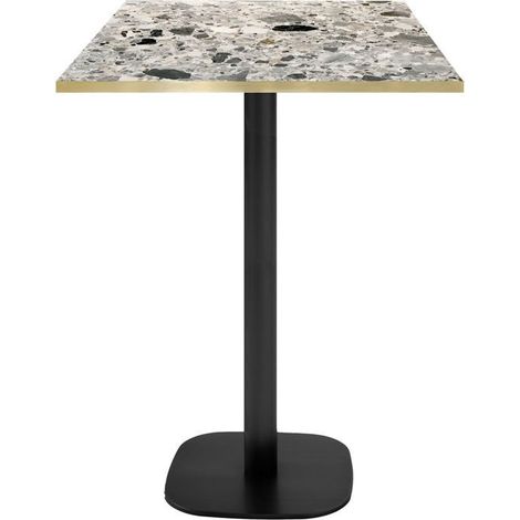 Mange-debout 60 x 60 cm - modèle Round terrazzo cepp chants laiton