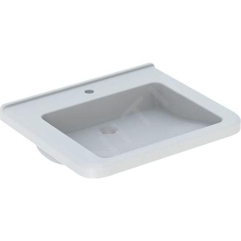 Geberit Selnova Comfort - Lavabo Square, 650x550 mm, pour personne à mobilité réduite, avec un trou de robinetterie, sans (1/2)