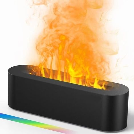 (Noir)Diffuseur d'Huile Essentielle - Diffuseur d'Arômes avec Flamme Changeante 7 Couleurs - 150ml Mini Humidificateur Ultrasonique (1/5)