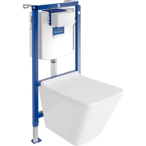 VILLEROY&BOCH WC Set mit Vorwandelement, Wand-WC und Spülknopf (1/5)