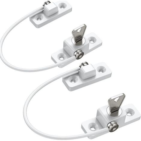 Entrebâilleurs de fenêtre FOLAYA - Blanc - 2 points - A clé (1/4)