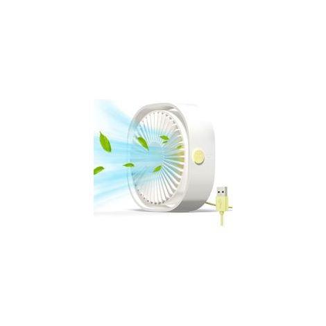 Mini-USB-Ventilator, tragbarer Ventilator, leiser Ventilator, Tischventilator mit 3 einstellbaren Geschwindigkeitsstufen, USB-betrieben, für Zuhause und Büro (Weiß) (1/5)