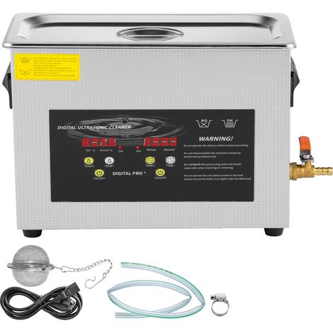 Mophorn verbesserter Ultraschallreiniger, 6L professioneller digitaler Laborreiniger mit Timer, 400-W-Heizung, 180-W-Ultraschallleistung, für die gründliche Reinigung von Schmuck und Instrumenten