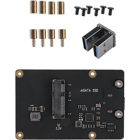 Adaptateur SSD mSATA 4 broches X857, module USB 3.0 pour carte d'extension SSD mSATA 4 broches modèle B X857 V2.0 (1/5)