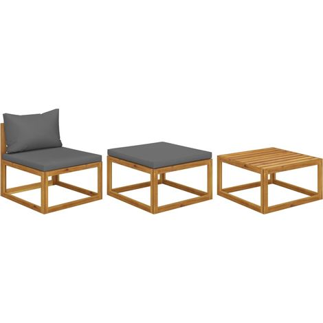 vidaXL Set Divani da Giardino 3 pz con Cuscini in Massello di (1/5)