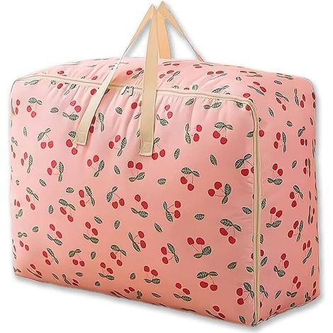 Borsa da trasloco da 84 litri con cerniera - Borse da trasloco - Contenitore sottoletto per biancheria da letto - Per piumoni, lenzuola, vestiti (ciliegia) (1/4)