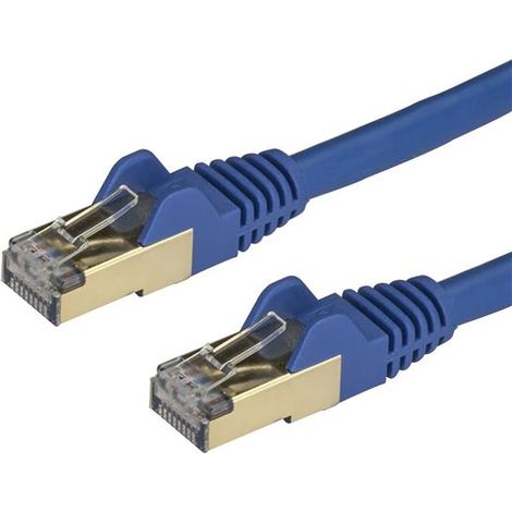 StarTech.com Cordon de raccordement CAT6a - 1,5 m - Sans crochet - Câble patch RJ45 - Bleu - 1,5 m - Cat6a - U/FTP (STP) - RJ-45 - RJ-45 - Bleu (6ASPAT150CMBL) (1/3)