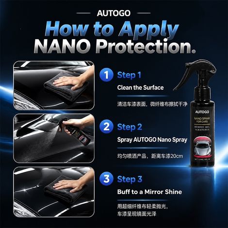 Agent de protection pour peinture automobile, cire anti-rayures, anti-salissures, lustrant, protection UV, et très populaire par temps de pluie – Kit de nano-revêtement 120 ml (1/4)