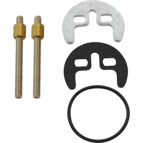 Kit de fixation pour robinet 2 tiges – Plaque en acier, rondelles en caoutchouc – Longueur 70mm, diamètre 6mm pour installation solide