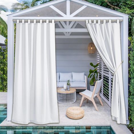 2 Rideau Extérieur Imperméable Pattes Réglables Isolation Thermique Lumière Bloquer Pour Pergola Jardin (1/5)