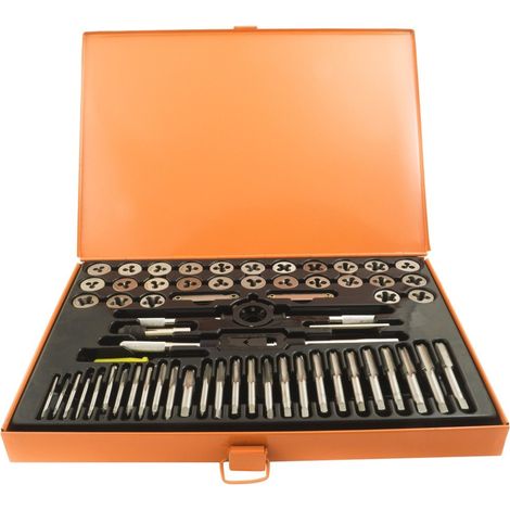 Trade Shop - Filiera 60 Pz Maschi E Femmine Per Filettatura Filettare Ferro Set In Valigetta -