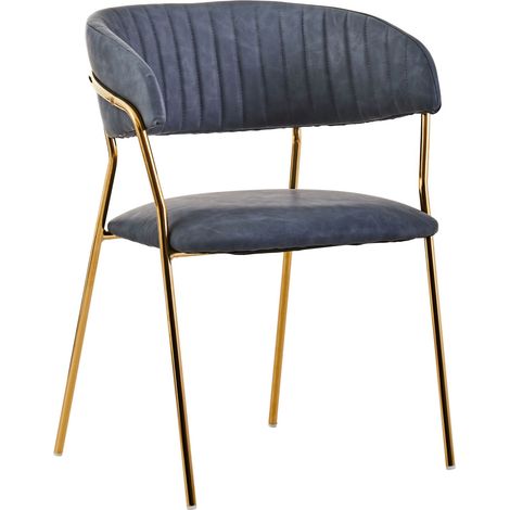 Interiors by Premier Dark Grey Velvet Dining Chair, Modern Dining Armchair, Grey and Gold Luxury Dining Chair for Home, Lounge (1/5)