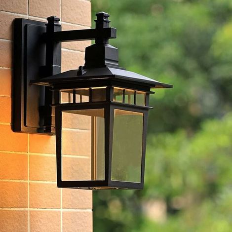 E27 lampe exterieure murale, imperméable luminaire exterieur,applique murale exterieur - Noir (1/4)