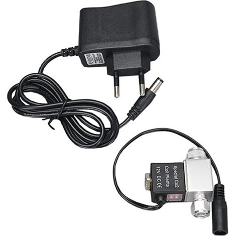 Électrovanne de sortie 12 V CC, régulateur de CO2 pour aquarium, vanne magnétique basse température pour la croissance des plantes aquatiques et de l'herbe d'aquarium. Installation facile, monobloc. (1/5)