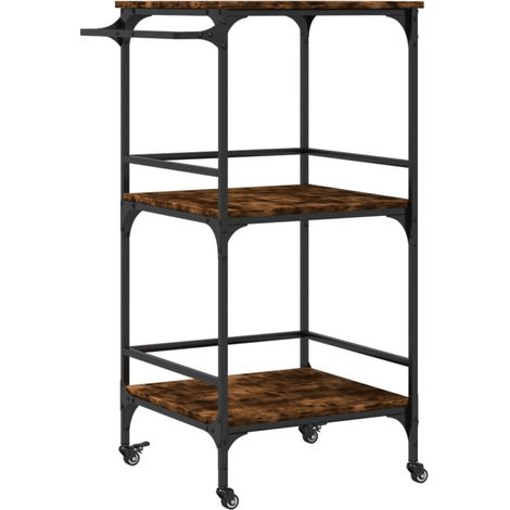 Maison Exclusive - Carrello da Cucina Rovere Fumo 60,5x50x105 cm Legno Multistrato
