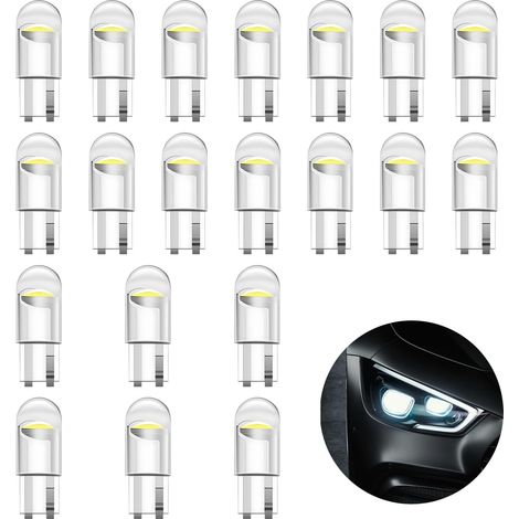 20 Pièces Ampoules LED W5W T10 pour Voiture, 12V Blanc 6500K COB, 120LM (1/5)