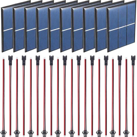 10 pezzi Mini pannelli solari 2,36"x3,15", mini celle solari 60mmx80mm, mini celle solari monocristalline per caricabatterie solari e kit di sistemi solari fai da te