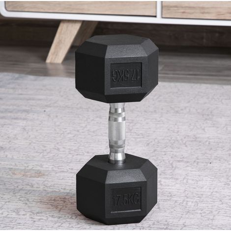 Hexagonale Hantel 34,6 x 16,2 x 14 cm aus Gusseisen, Anti-Roll für Home Gym – MEUBLIV (1/5)