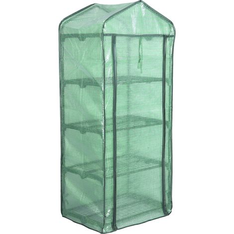 WOLTU Serre de Jardin/Balcon/Terrasse en PE, Serre pour légumes avec porte, 69x49x158 cm, Vert