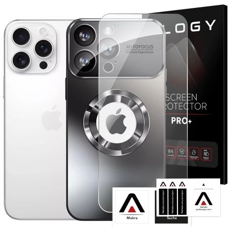 Custodia per Apple iPhone 16 Pro Max Alogy MagSafe LuxeShield™ con protezione per l'obiettivo MagSafe, colore nero grafite + vetro temperato (1/5)