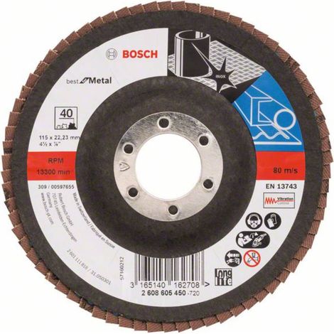 BOSCH - DISCO LAMELLARE IN FIBRA DI VETRO BEST METAL 115MM GRANA 40 (1/5)