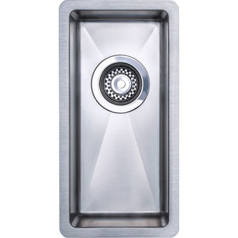 Prima+ R10 0.5 Bowl Undermount/Inset Kitchen Sink with Waste Kit 440mm L x 220mm W - Stainless Steel (1/2)